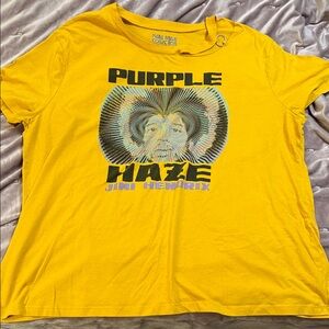 Golden Yellow Jimi Hendrix Graphic Tee